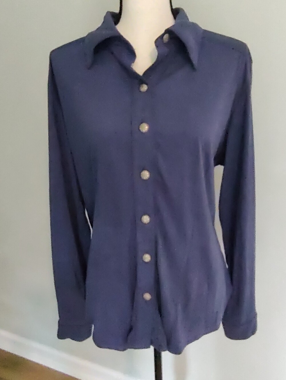 Double D Ranch Blue Western Ranch Button Up Faux Suede Long Sleeve Size XL